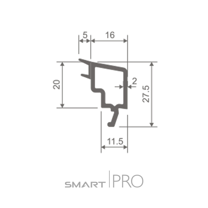 Штапик стандартный 16 мм на стеклопакет 24мм в Уральске