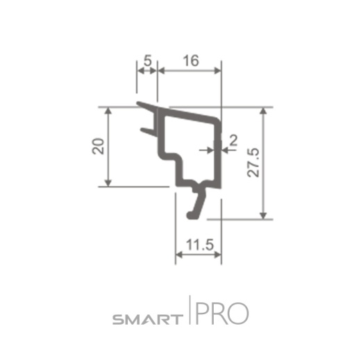 Штапик стандартный 16 мм на стеклопакет 24мм в Уральске
